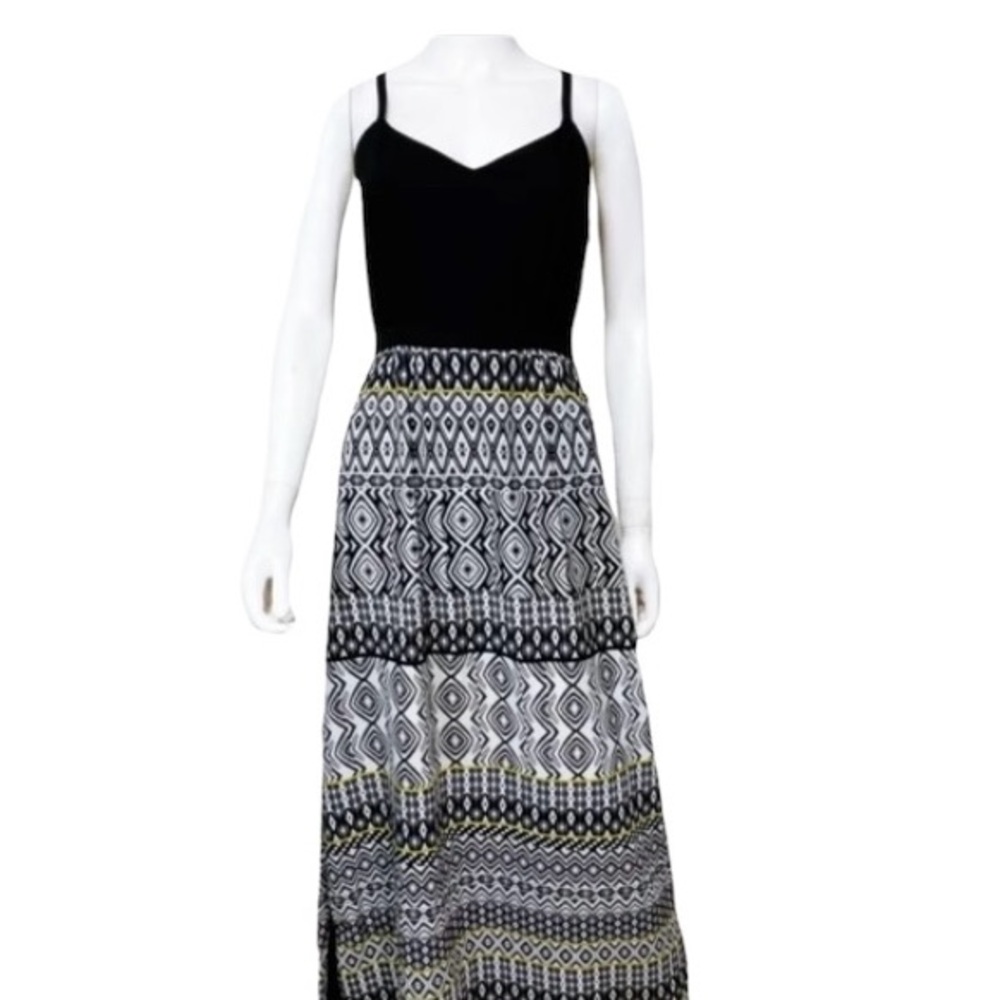 J. Crew Chic Black and White Patterned Maxi Dress
